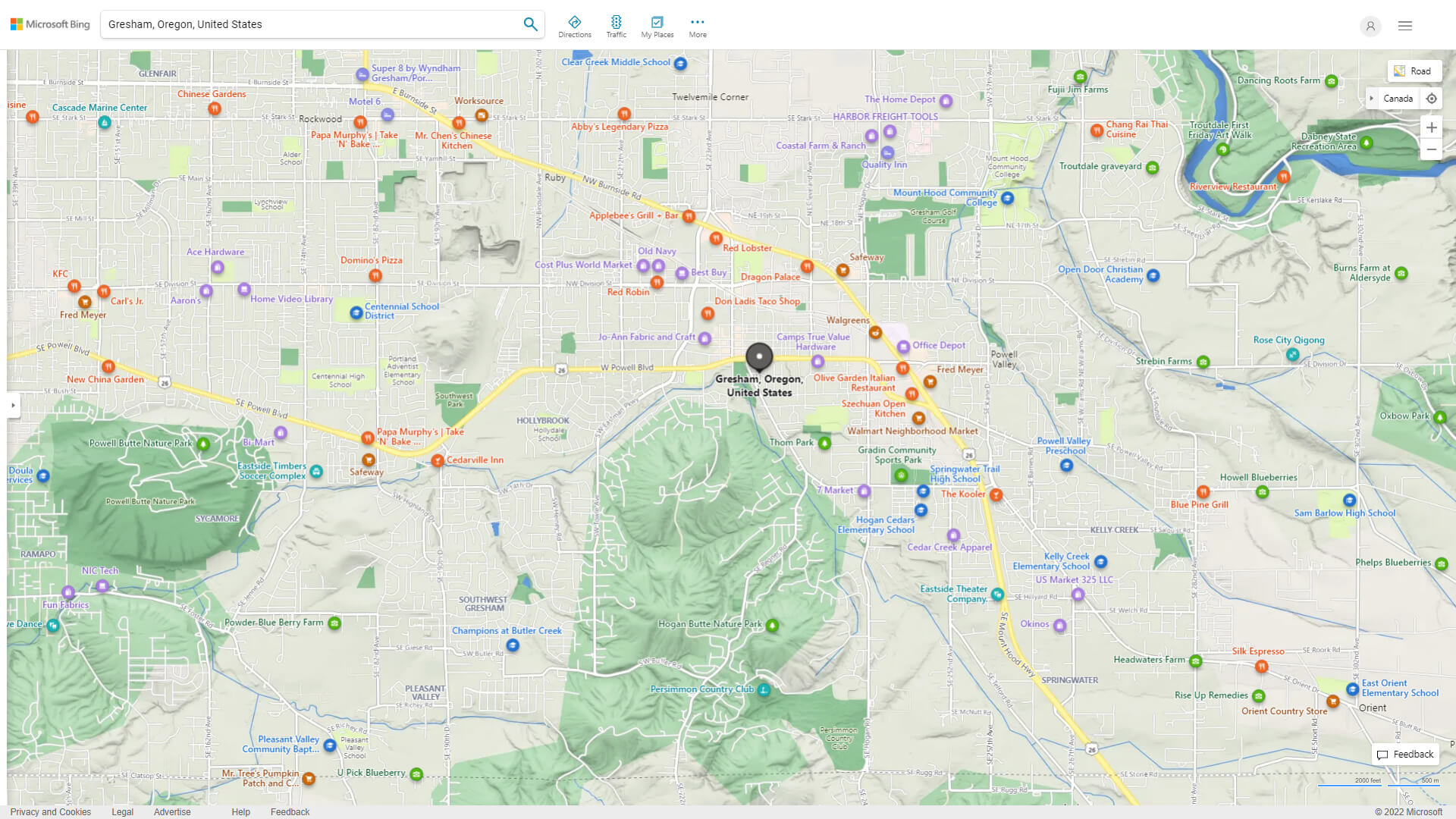 Gresham Detailed Map